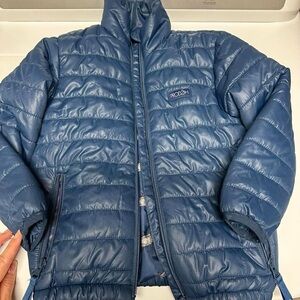 Size 4T Prodoh navy blue with fish puffer jacket, VGUC